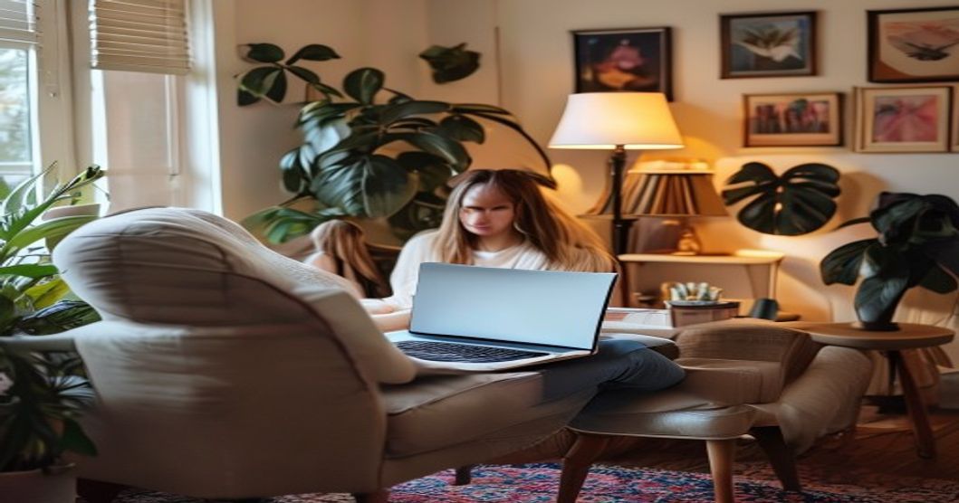 Solo practitioner at a cozy home office with laptop